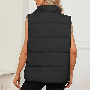 LOGO personnalisé mode hiver fermeture éclair sans manches matelassé vers le bas imperméable femmes matelassé réversible rembourré bouffant gilet femmes - Product Image 4