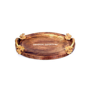 Plateau de service en bois de noyer Plateau de chocolat de table en forme de rectangle Plateau de service en bois élégant et classique - Product Image 2