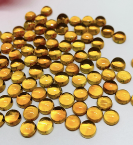 Cabochon rond en citrine naturelle taillé à facettes jaune orange pierres précieuses en vrac Jaipur fabricant bijoux en quartz naissance de novembre - Product Image 1