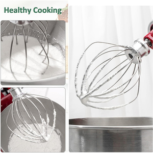 Accesorio de Repuesto para <span class=keywords><strong>Batidora</strong></span> de Pedestal, Batidor de Varillas de Acero Inoxidable Apto para Lavavajillas, Accesorio de Batidor de 6 Varillas para <span class=keywords><strong>KitchenAid</strong></span> K45WW - Product Image 4