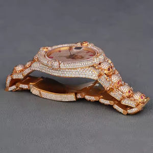 Độc Đáo Thạch Anh Hiphop Moissanite Kim Cương Crafted Skull Thiết Kế Đồng Hồ Thép Không Gỉ Đồng Hồ Với Vvs Rõ Ràng Kim Cương Cho Nam Giới Phụ Nữ - Product Image 4