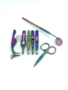 Pinzas para Extensión de Cejas GETUP BROSONS IMPEX, Estilo Circular, Efecto Arcoíris Plasma, Acero Inoxidable, Venta al Por Mayor - Product Image 5