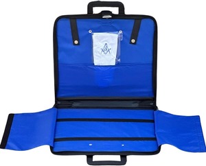 Étui de transport pour tablier maçonnique OES brodé à la main avec poignée [BLANC] Type de tissu : Simili cuir - Product Image 3