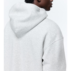 Sweat à capuche oversize d'hiver uni 400g tricoté zippé service OEM 100% coton écologique logo brodé - Product Image 3