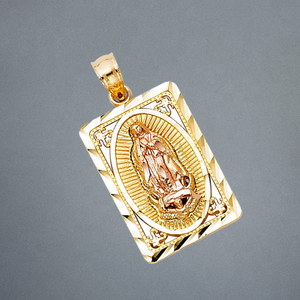 Alliage métallique de haute qualité deux tons plaqué mère marie pendentif à breloque bijoux pour enfants-bijoux d'occasion à la mode à la mode - Product Image 2