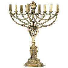 menorah candle stick Stylish Brass Menorah Candle Holder Jewish Hanukkah <b>Lamp</b> Decorative Candle Stand Elegant Home Accent - Product Image 5