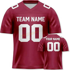 Maillots de football américain personnalisés broderie en gros directe d'usine maille de polyester à séchage rapide vêtements pour jeunes et adultes - Product Image 1
