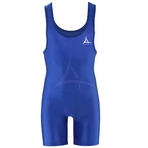 <b>Men</b> High Quality Eco-Friendly Breathable Quick Dry Spandex/Polyester Wrestling <b>Singlets</b> for Gym Training Power Lift - Product Image 1