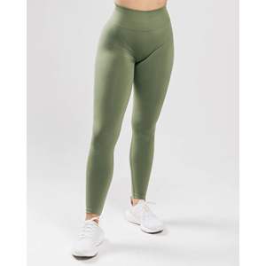 Seamless Knit Fabric51% Polyamide38% Polyester11% ElastaneTaperedHighWaistedKhaki GreenWomensSeamless Scrunch <b>Legging</b> Breathable - Product Image 1