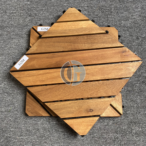 Baldosas de Madera de Acacia Antideslizantes, Contemporáneas, Encajables, Impermeables, para Suelos de Patio Exterior - Product Image 4