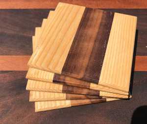 New Arrival Classic Eco-Friendly Wood <b>Coaster</b> <b>Set</b> of 4 Pcs with Custom Color and Shape - Product Image 4