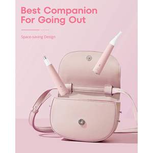 Tondeuse portable rose 2-en-1 pour nez, oreilles et sourcils pour femmes, rechargeable avec alimentation USB pour usage domestique, en camping-car et en voiture - Product Image 6