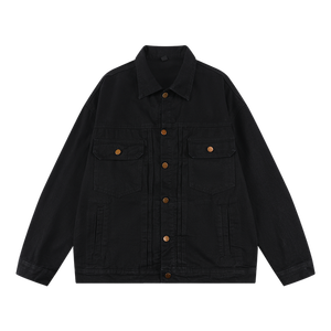 Wholesale Blank Mens Denim <b>Jacket</b> Black Denim <b>Jacket</b> with Stylish Patchwork <b>Pattern</b> - Product Image 6