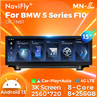Navifly MNL 15 pouces Android13 2560*720 android radio autoradio pour BMW série 5 F10 prise en charge filaire + sans fil jeu de voiture
