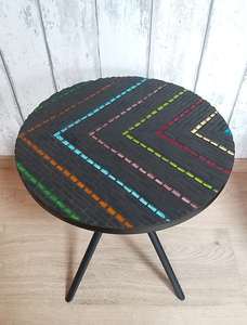 Table d'appoint en mosaïque éblouissante: Art irisé-Table basse bleue-Table d'appoint-Décor de salon-Cadeau - Product Image 5