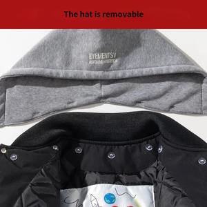 Veste universitaire d'hiver pour homme, col montant, manteau de collège, surdimensionnée, épaisseur standard, polyester/coton, à capuche - Product Image 6