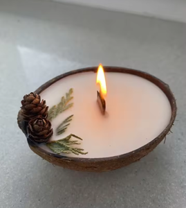 Vela de concha de coco de Navidad Vela de cera ecológica artesanal con aroma de vacaciones de lujo para decoración elegante del hogar Regalos de lujo - Product Image 5