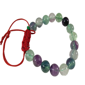 Bracelet de pierres précieuses en cristal naturel de Super qualité Belles perles de ficelle de Fluorite sculptées en pierre semi-précieuse artisanat - Product Image 1