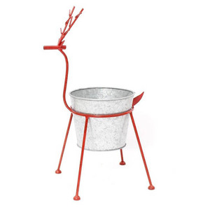 Pot de fleurs de renne en métal galvanisé d'intérieur personnalisable Design coloré pour les festivals, la maison et le jardin Finition enduite de poudre - Product Image 2