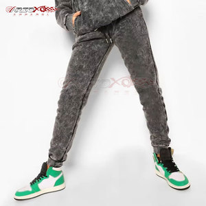 Ensemble de survêtements délavés à l'acide pour femmes avec texture élégante et pantalon ample Pullover Hoodie Women Acid Wash Tracksuit - Product Image 5