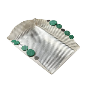 Set Of Two Metal Serving Tray With Hammered Nickle Plated Finishing Dinnerware Food Serving Dish Hotel Restaurants Catering - Product Image 2