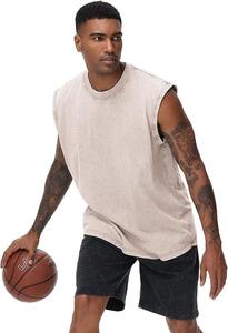 Camiseta sin mangas lavada con ácido para hombre de calidad de lujo, ropa de calle de moda de algodón 100%, Camisa sin mangas, duradera, cómoda y elegante - Product Image 3