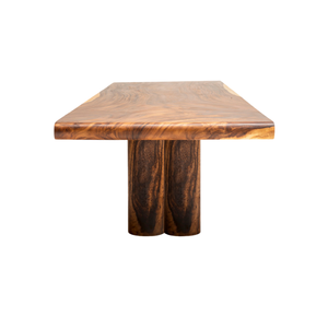 Table à manger en bois de suar massif moderne de qualité supérieure avec plateau épais et pieds à double bloc pour meubles de salle à manger - Product Image 6