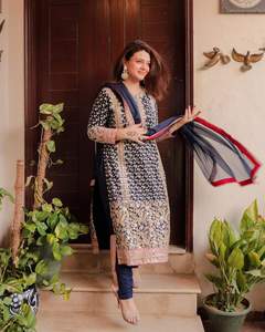 Robe de travail formelle pour femmes de qualité exceptionnelle moderne 2025-2026, dernier modèle de salwar kameez en coton pour les fêtes 01152 - Product Image 3