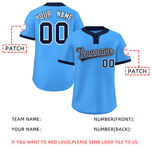 Maillots de baseball OEM pour hommes, manches courtes, uniformes de sport hip-hop, maillots de baseball personnalisés, vente en gros de maillots vierges - Product Image 3