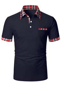 Vente en gros de t-shirts polo pour hommes de couleur unie avec logo personnalisé-Chemises à manches courtes et col à revers Chemises polo mode d'été - Product Image 2