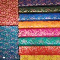 Tissu en soie jacquard métallique léger sur mesure, motif floral de marigold, pour robes et rideaux de mariage