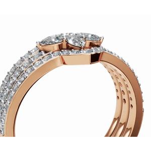 Stunning Pear Radiant <b>Petals</b> Dual-Band Lab Grown Diamond Ring 0.846 Ct 9 KT 14 KT 18 KT Gold Fine Jewelry Wholesale OEM Export - Product Image 3