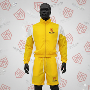 Conjunto Deportivo de Dos Piezas para Hombre, Chaqueta Cortavientos con Capucha y Cierre, Estampada, de Nailon/Algodón, con Pantalones Cortos y Chaqueta - Product Image 4