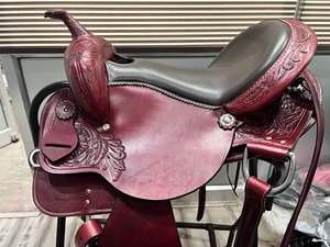 Selle de cheval occidentale la plus vendue en cuir indien de haute qualité avec arbre en plastique de conception d'outillage - Product Image 2