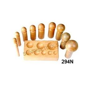 Juego de 9 Punzones y Bloque de Repujado de Madera de Alta Calidad para Fabricación de Joyería, Venta al por Mayor, Precio Más Bajo, Mejor Producto - Product Image 1