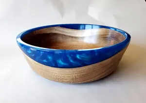 Bol en résine de bois naturel fabriqué à la main élégant et durable pour un usage quotidien pour servir des collations frites pièces centrales de fête - Product Image 4