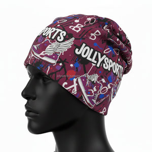 Bonnet en polyester et élasthanne de qualité supérieure pour homme, tissu extensible doux 220 GSM, multicolores, logo personnalisé par sublimation, bonnet jacquard - Product Image 5