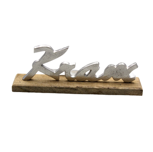 Decoración navideña de aluminio/madera GOTT NYTT AR W/Base Rough F354 latón EPL para decoración diseño moderno Mesa personalizada - Product Image 4