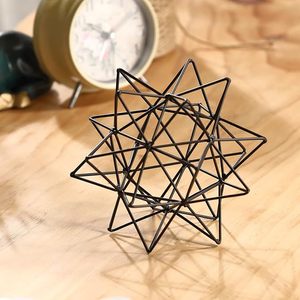 Elegant Nordic Wooden Geometric Metal Sculpture Abstract Art Decor Home <b>Wall</b> <b>Table</b> Handicraft Elegant Sphere Christmas - Product Image 2