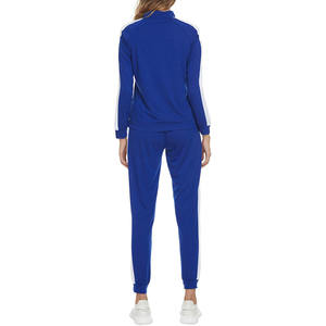 Ensemble de survêtement deux pièces, veste zippée / col montant et pantalon de jogging assorti, mélange de coton doux et de polyester pour un confort respirant - Product Image 3