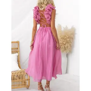 Vestido de Fiesta sin Mangas con Diseño de Parches, Hecho de Tela de Poliéster - Product Image 1