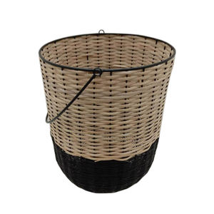 Cesta de hierro/caña de nuevo diseño en forma redonda con acabado Natural para mesa, sala de estar, cesta de almacenamiento de verduras - Product Image 4