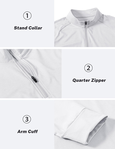 เสื้อโปโลแขนยาวของผู้ชายเสื้อกอล์ฟคอปกซิปทรงสูงเสื้อโปโลปรับแต่งได้ - Product Image 4