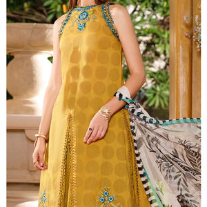 ชุดเซ็ตปักลาย2ชิ้นพร้อมผ้าชีฟอง,ชุดคลุมคอเสื้อ - Product Image 4