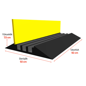 ทางลาดยางชะลอความเร็ว 3 ช่อง ขนาด 50 x 92 x 7.5 ซม. ทำจาก PVC และฐานยางรีไซเคิล พร้อมฝาครอบพลาสติก - Product Image 4