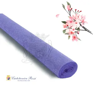 High Quality 90gr Purple Palette Crepe Paper Roll 100% Pulp Material Made in Italy for Gift Wrapping Crafts Ready to Ship