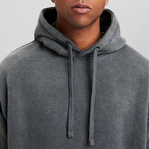 Sudadera con Capucha de Felpa de 500 g/m², Estilo Urbano, para Hombre, de Alta Calidad, Lavada a la Piedra, Algodón Grueso, Hombros Caídos, Talla Grande, Lavado Ácido - Product Image 4