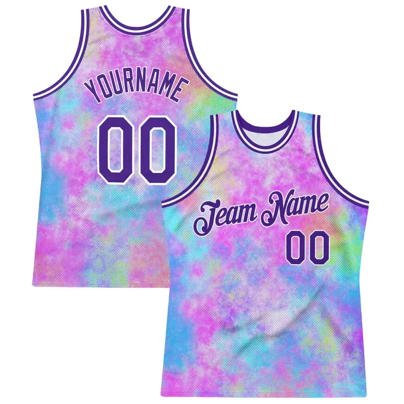 Novas camisas de basquete em branco para impressão, projete sua própria camisa de basquete uniforme de basquete tie-dye