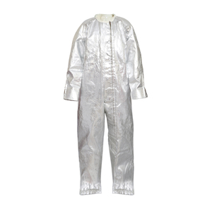 Traje de bombero aluminizado industrial seguro, resistente al calor intenso, de algodón FR con revestimiento de aluminio, alta inflamabilidad - Color plateado - Product Image 1