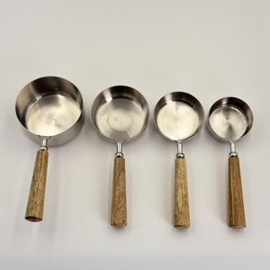 Tazas Medidoras de Acero Inoxidable 202 de Alta Pureza al por Mayor, Tazas Medidoras Multiusos Modernas y Creativas con Mango Clásico de Resina - Product Image 2